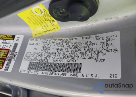 2013 Toyota Tacoma Prerunner from USA, damaged, VIN 5TFJX4GNXDX020570